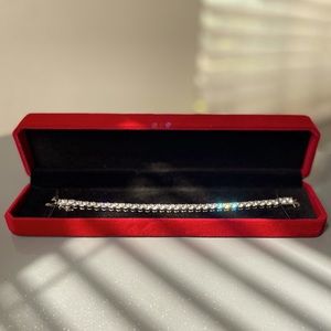 🌟STUNNING 28 Ct Moissanite Bracelet Brilliant Cut 7 inch 925 Sterling Silver 🌟